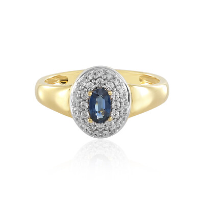 Blauer Saphir-Silberring