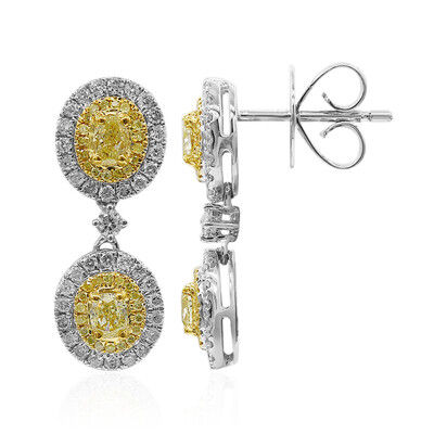 Gelber SI2 Diamant-Goldohrringe (CIRARI)