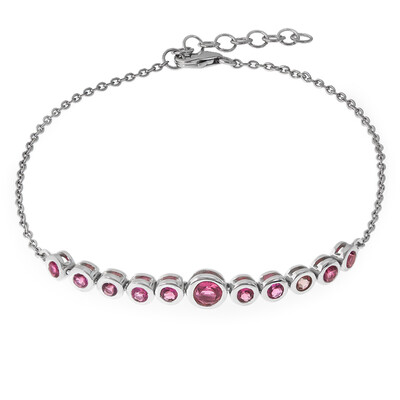 Pinkfarbener Turmalin-Silberarmband