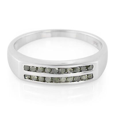 Smaragdgrüner Diamant-Silberring