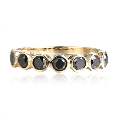 Schwarzer Diamant-Goldring