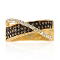 I2 Schokoladen-Diamant-Silberring