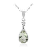 Grüner Amethyst-Silberhalskette