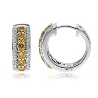 Oranger SI2 Diamant-Goldohrringe (CIRARI)