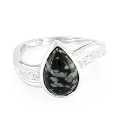 Schneeflocken-Obsidian-Silberring