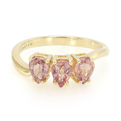 Nicht erhitzter Padparadscha-Saphir-Goldring (AMAYANI)