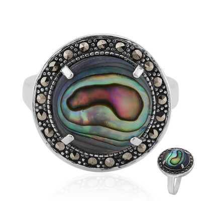Abalone-Muschel-Silberring