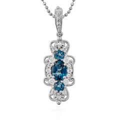 Londonblauer Topas-Silberhalskette (Dallas Prince Designs)