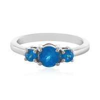 Neonblauer Apatit-Silberring