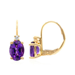 Amethyst-Goldohrringe