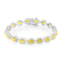 Gelber Madagaskar-Saphir-Silberarmband