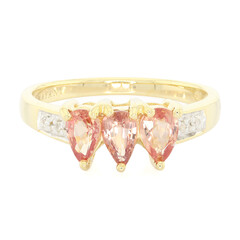 Nicht erhitzter Padparadscha-Saphir-Goldring (AMAYANI)