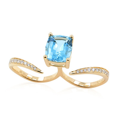 AAA-Brasilianischer Aquamarin-Goldring (de Melo)