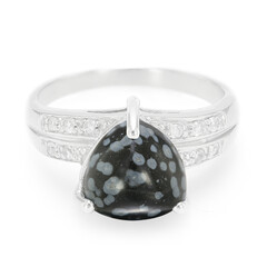 Schneeflocken-Obsidian-Silberring