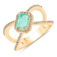 Äthiopischer Smaragd-Goldring (SUHANA)