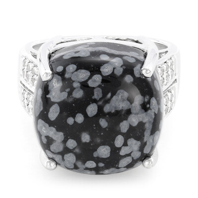 Schneeflocken-Obsidian-Silberring