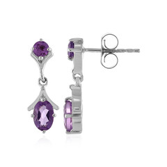 Sambia-Amethyst-Silberohrringe