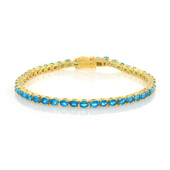 Neonblauer Apatit-Silberarmband