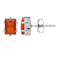 Roter Onyx-Silberohrringe