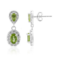 Burmesischer Peridot-Silberohrringe