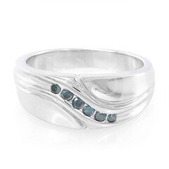 Königsblauer Diamant-Silberring