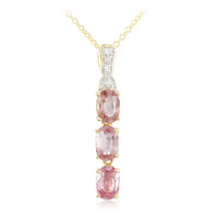 Nicht erhitzter Padparadscha-Saphir-Goldhalskette (AMAYANI)
