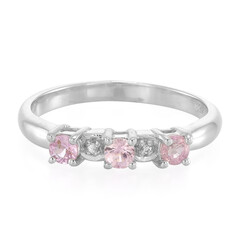 Pinkfarbener Saphir-Silberring