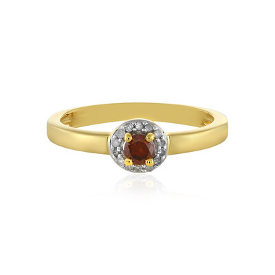 Roter I4 Diamant-Silberring