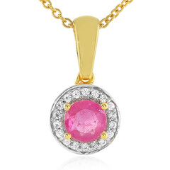 Pinkfarbener Madagaskar-Saphir-Silberhalskette