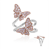 Pinkfarbener I1 Diamant-Goldring (CIRARI)
