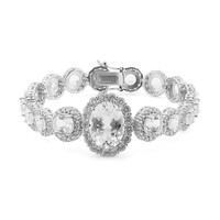 Weißer Topas-Silberarmband
