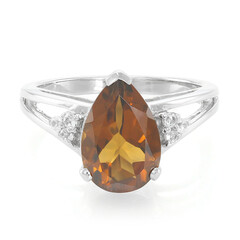 Cognac-Quarz-Silberring