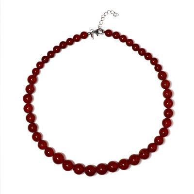 Roter Achat-Silberhalskette