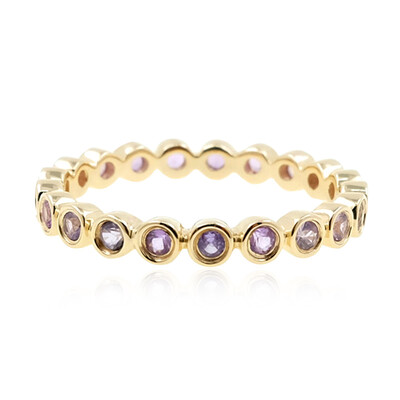Nicht erhitzter Purpurfarbener Ceylon-Saphir-Goldring