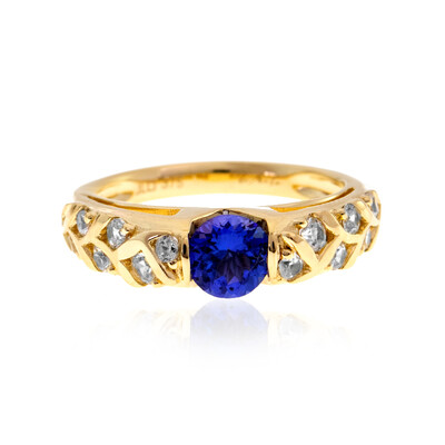 AAA-Tansanit-Goldring (de Melo)
