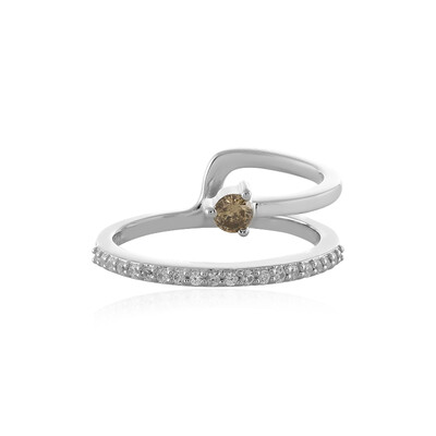 I3 Champagner-Brillant-Silberring