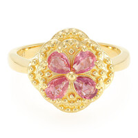 Nicht erhitzter Padparadscha-Saphir-Goldring (AMAYANI)