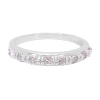 Pinkfarbener Saphir-Silberring
