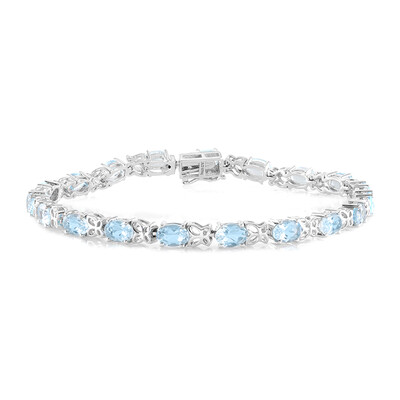Himmelblauer Topas-Silberarmband
