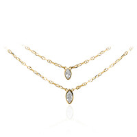 Weißer Topas-Silbercollier