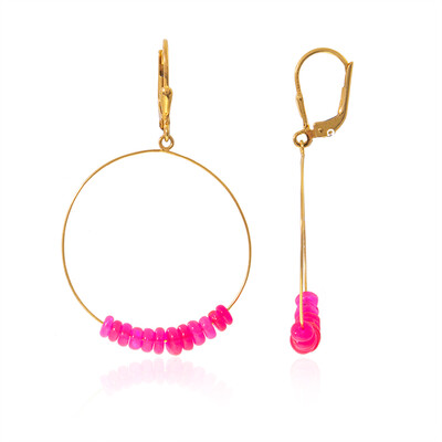 Äthiopischer Pinkfarbener Opal-Silberohrringe (Maigold Kreativ)