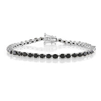 Schwarzer Spinell-Silberarmband