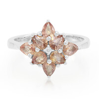 Nicht erhitzter Padparadscha-Saphir-Goldring