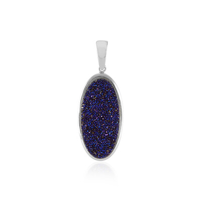 Lavendel-Glitzer-Achat-Silberanhänger