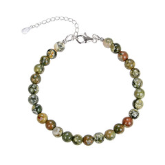 Regenwald-Rhyolith-Silberarmband