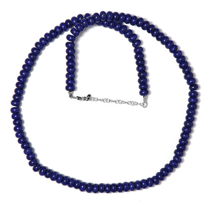 Marineblauer Quarz-Silberhalskette