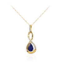 Blauer Ceylon-Saphir-Goldhalskette