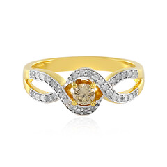 PK Champagner-Brillant-Silberring