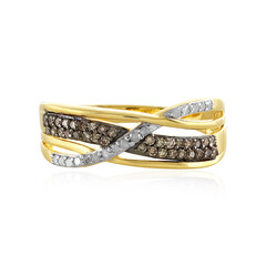 I4 Schokoladen-Diamant-Silberring