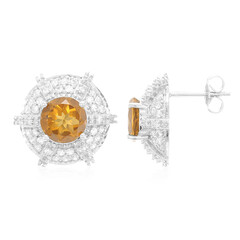 Cognac-Quarz-Silberohrringe